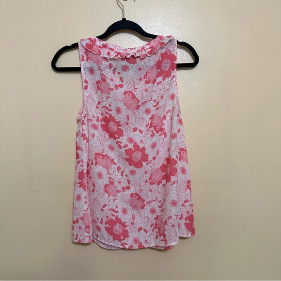 ModCloth Bit of Frill Sleeveless Top Blouse Small Pink Floral - Picture 10 of 11